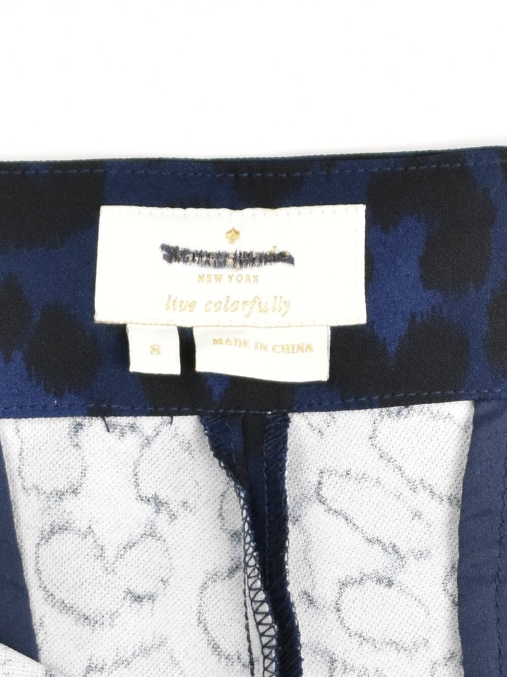 Kate Spade Wild Ones Blue Leopard Pants - 8 - Picture 6 of 6